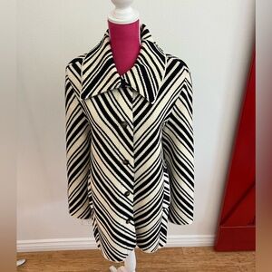 Tory Burch Navy & White Tavia Jacket, size Medium.